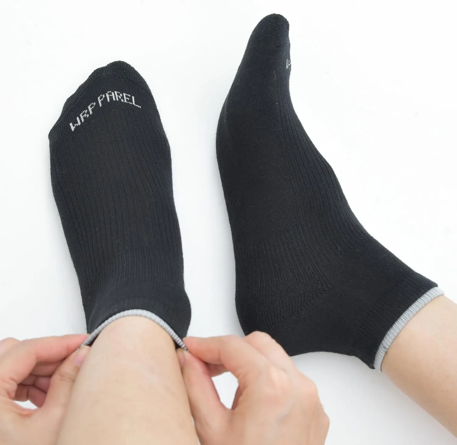 6 Pairs Mens Low Ankle Socks – Double Collar, Casual Cotton Socks – Black/Light Grey/White – Size 7-9