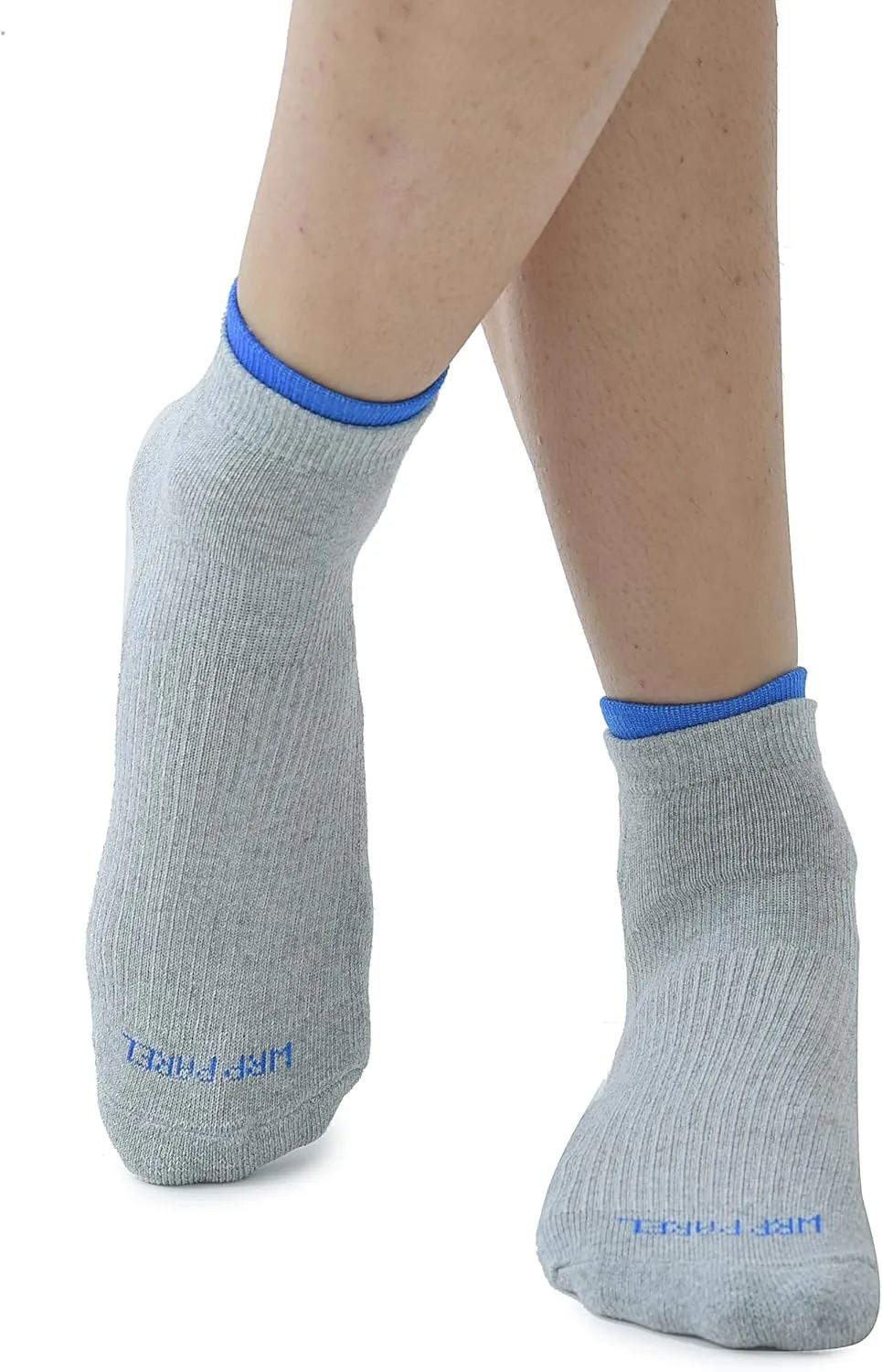 6 Pairs Mens Low Ankle Socks – Double Collar, Casual Cotton Socks – Black/Light Grey/White – Size 7-9