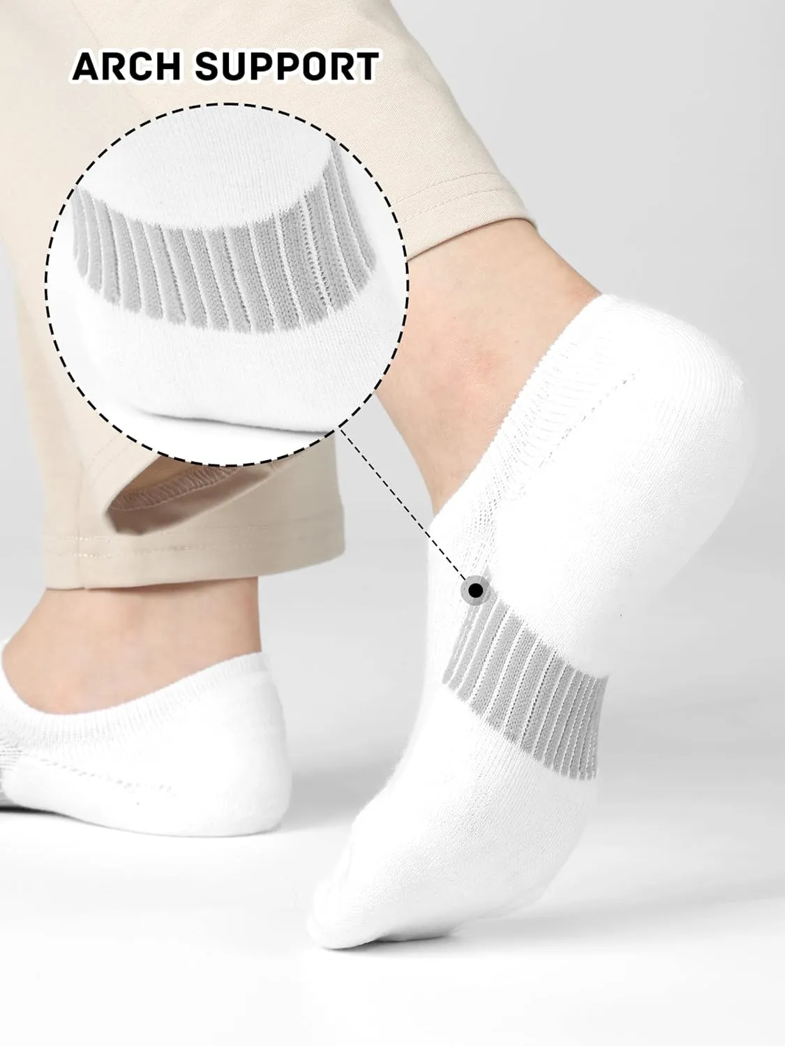 8 Pairs No Show Socks Womens Cushioned Low Cut Ankle Invisible Socks Non Slip Athletic Casual Socks