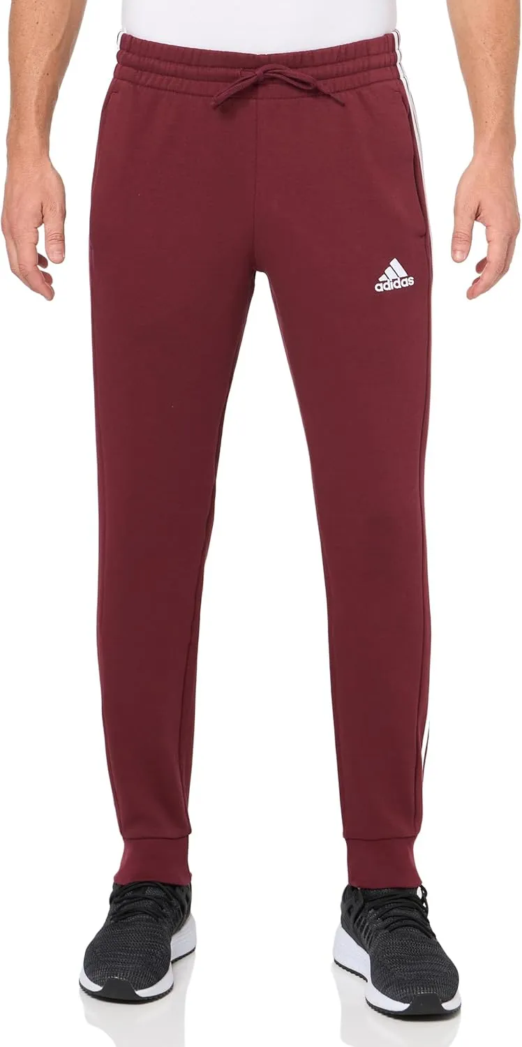 adidas Men's Tall Size Essentials 3-Stripes Fleece Tapered Cuff Pants