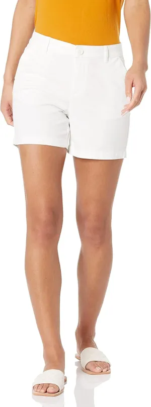 Amazon Essentials Women's Mid-Rise Slim-Fit 5 Inch Inseam Khaki Short (Available in Straight and Curvy Fits)
