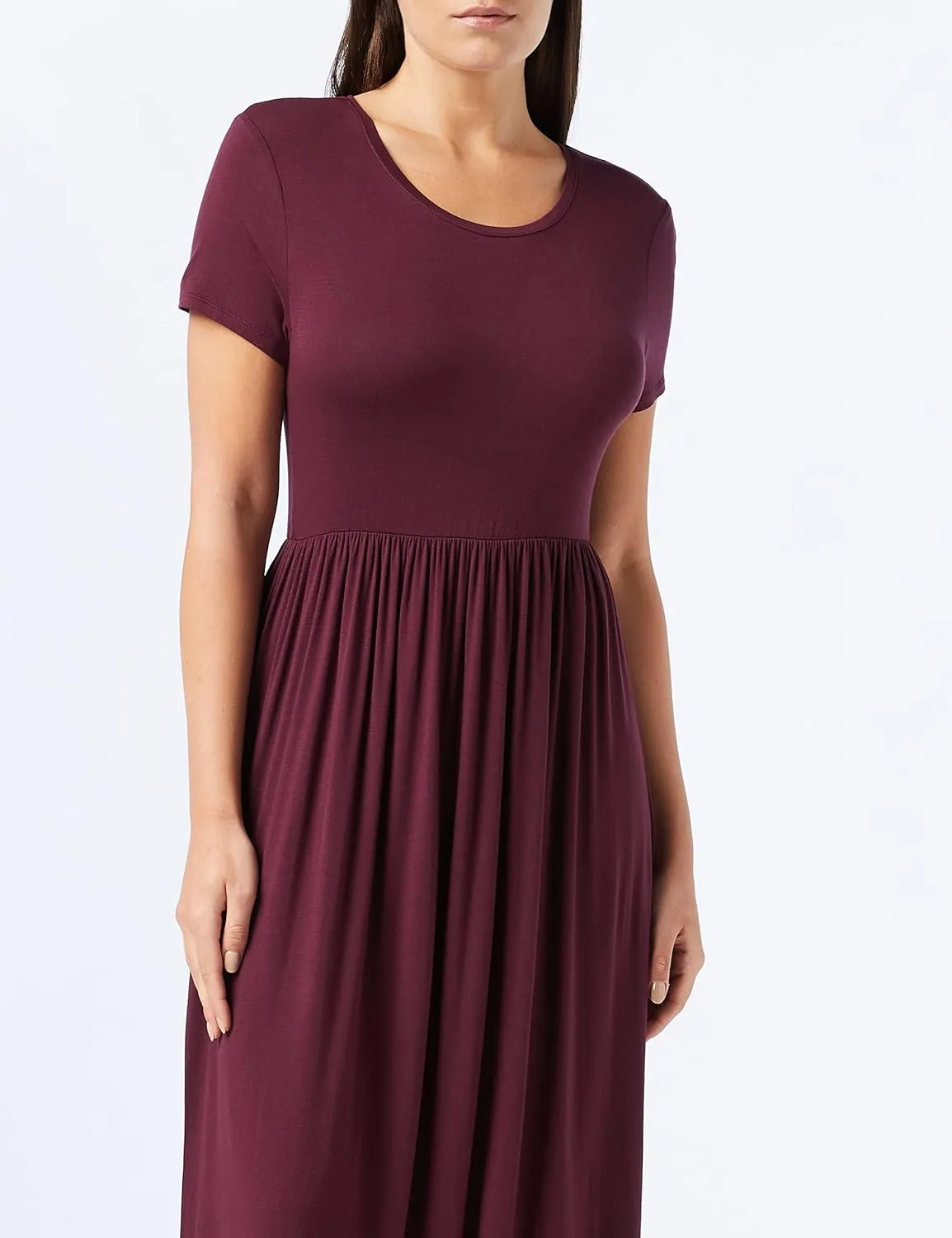 Amazon Essentials Women's Short-Sleeve Waisted Maxi Dress (Available in Plus Size)