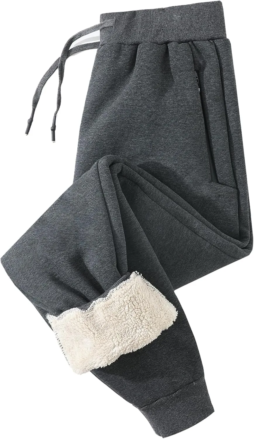Aprsfn Men's Winter Thick Berber Fleece Sherpa Lined Active Sweatpants Brushed Jogger Pants