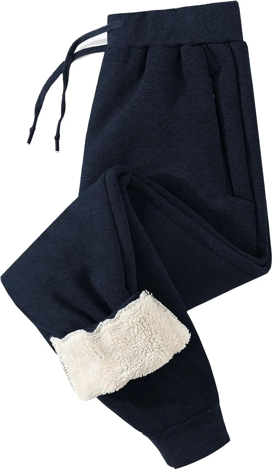 Aprsfn Men's Winter Thick Berber Fleece Sherpa Lined Active Sweatpants Brushed Jogger Pants