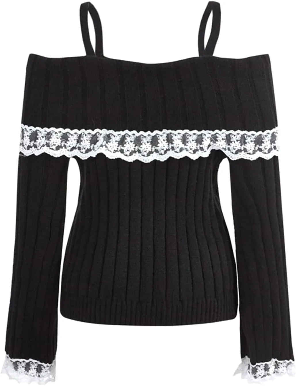 Argeousgor Women Sexy Off Shoulder Long Sleeve Crop Top Tees Slim Fit Ribbed Knit Crop Shirts Y2k Streetwear
