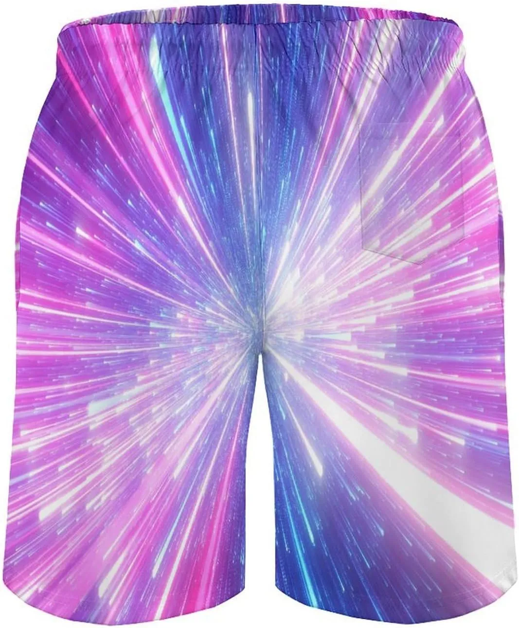 Beach Shorts for Men Anime Purple Sparks Flame Hawaiian Swim Board Shorts Mesh Lining Swimming Trunks Pocket
