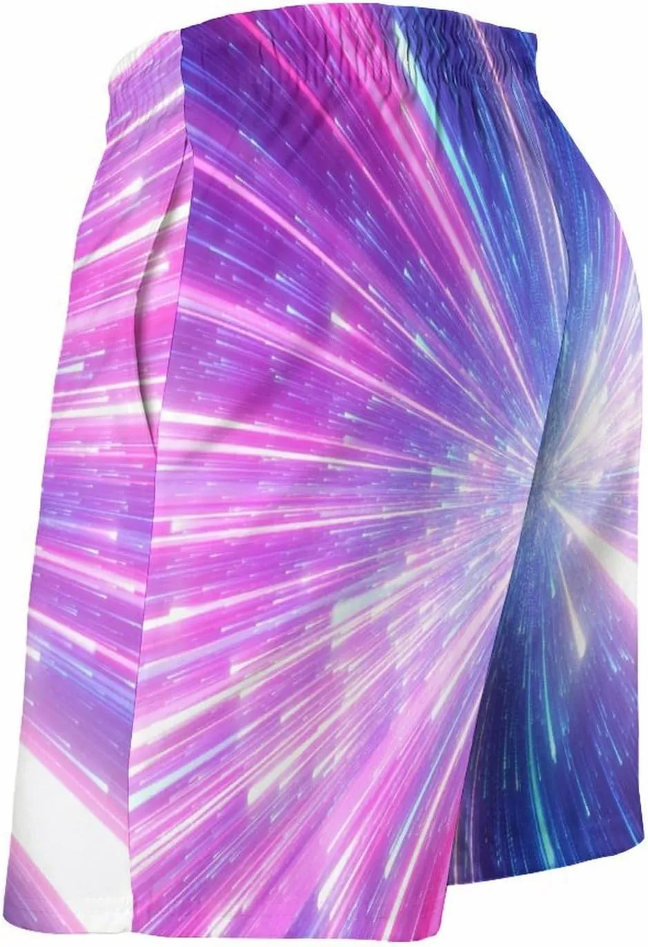 Beach Shorts for Men Anime Purple Sparks Flame Hawaiian Swim Board Shorts Mesh Lining Swimming Trunks Pocket