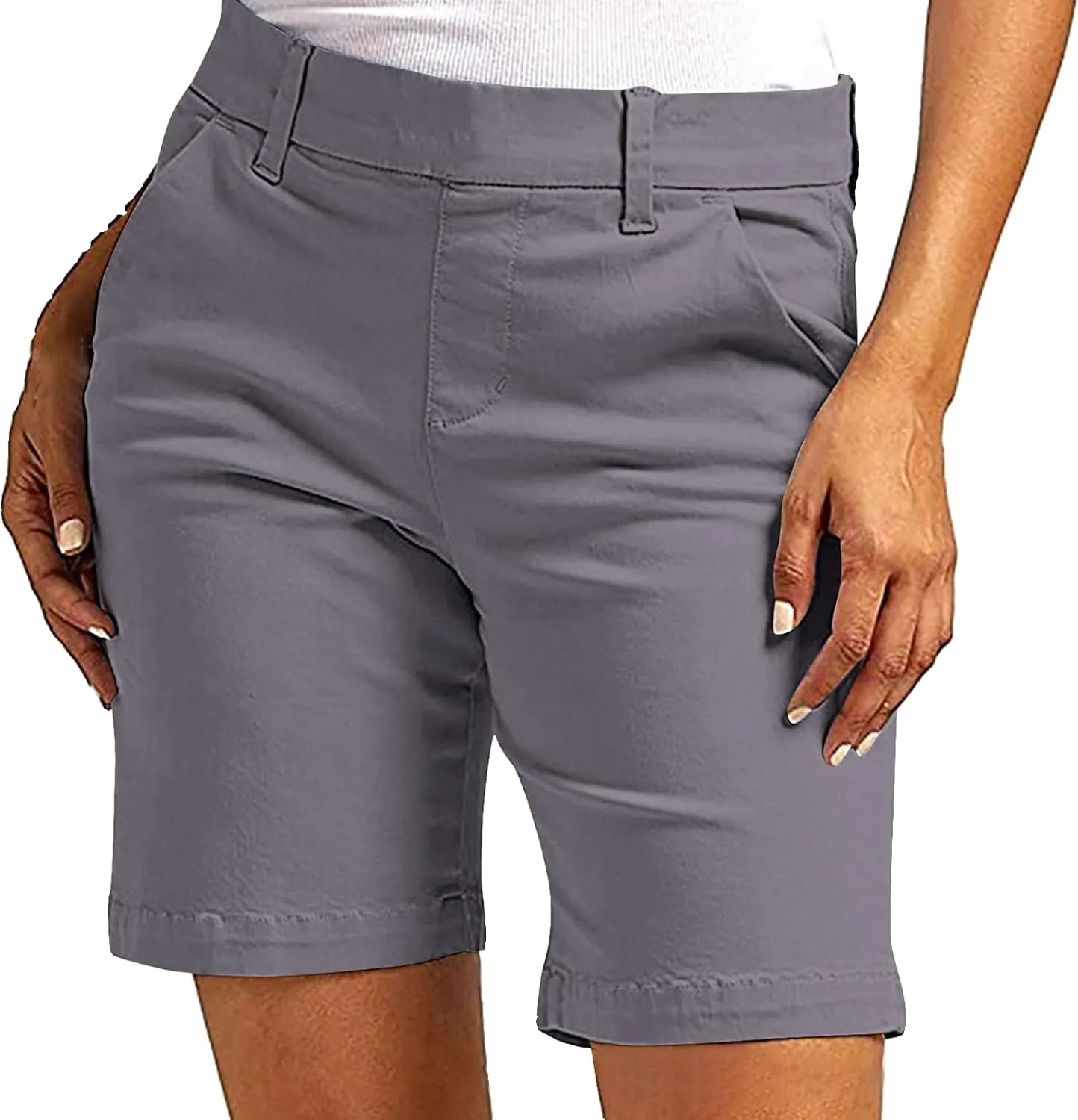 Bermuda Shorts for Women Trendy 2025 Casual Summer High Waisted Chino Shorts Straight Leg Hiking Vacation Outfits