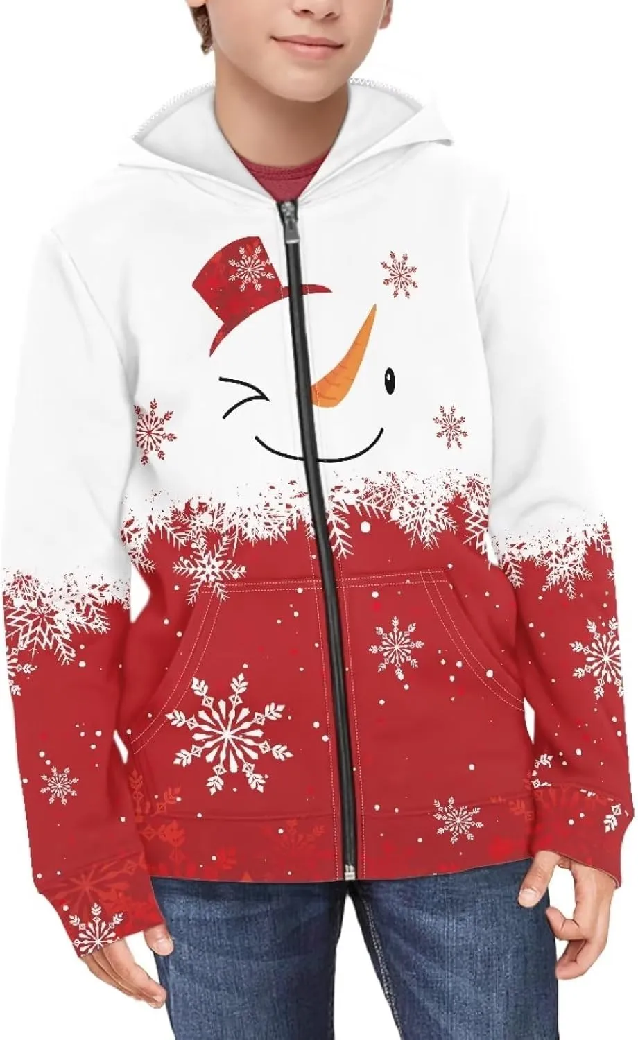 Boy Hoodies Size 6-16 Zipper with Two Pockets Fashion Hooded Zipper Sweatshirt for Teenagers