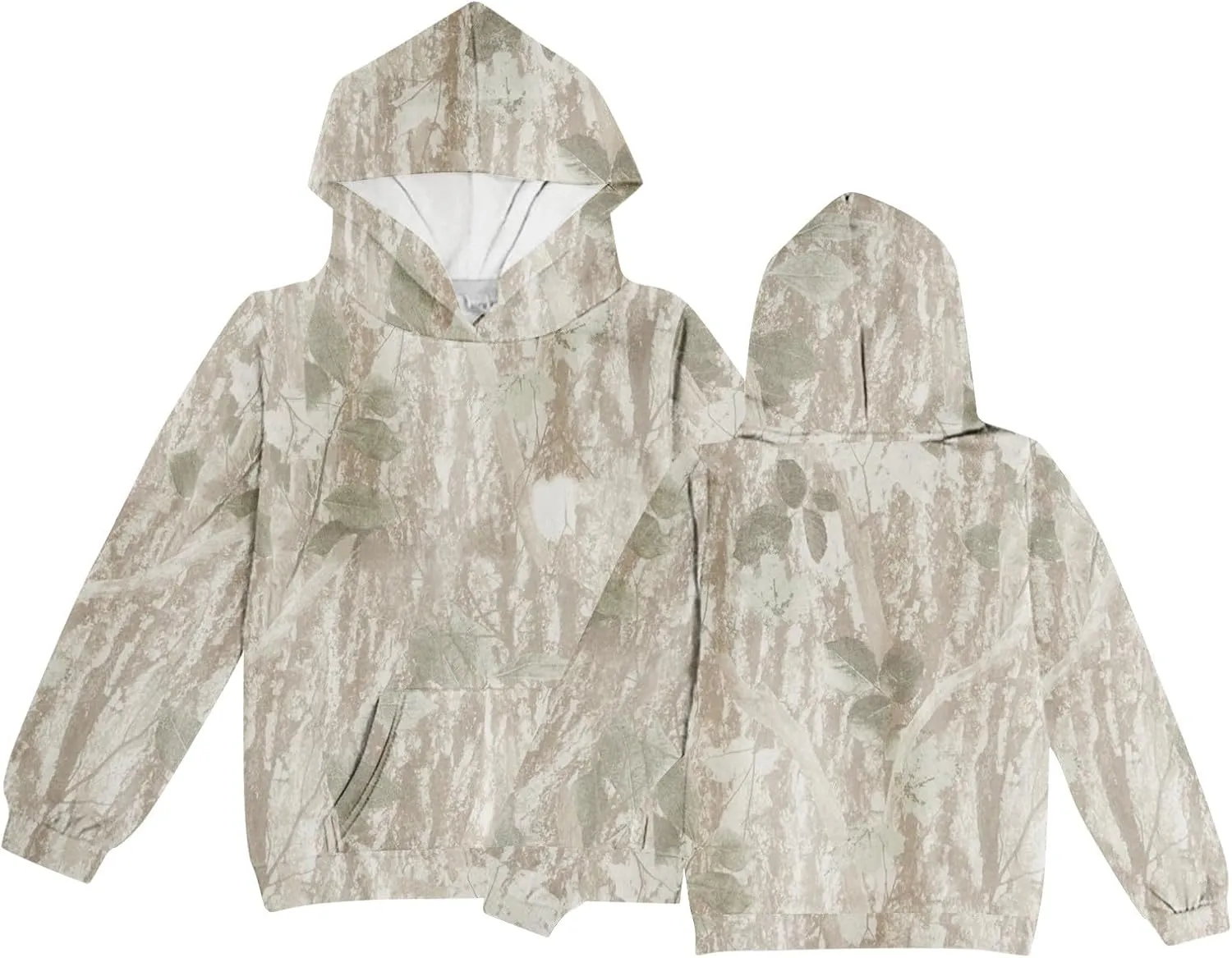 Camo Hoodies for Kids Boys Girls Cute Sweatshirt Maple Leaf Print Oversized Fleece Sweatshirts Classic Pullover with Pocket