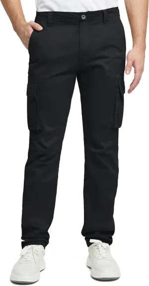 Cargo Pants for Men Cotton Fabric 6 Deep Pockets Straight-Leg Design Work Pants for Men
