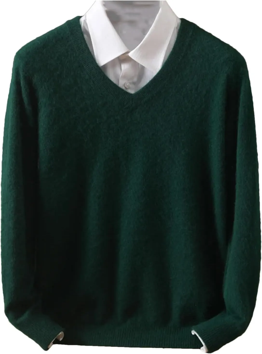 Casual Cashmere Sweater Men's V-Neck Pullovers Knit Sweater Winter Long Sleeve Jumpers Tops.