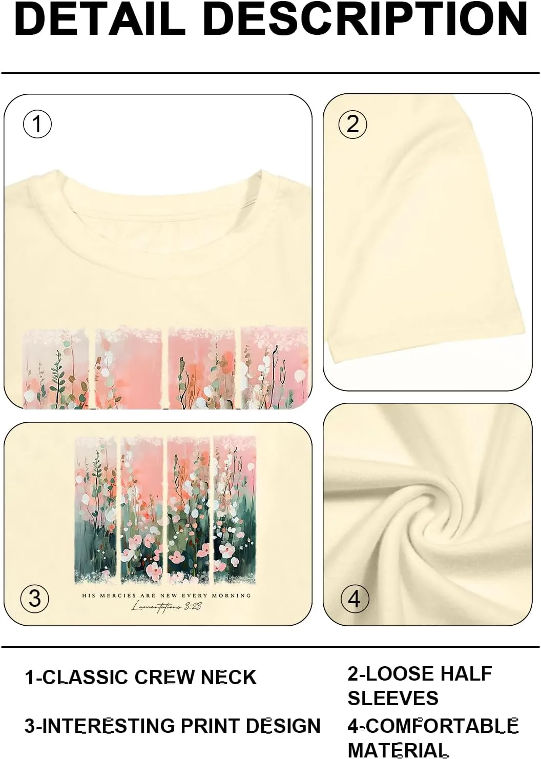 Christian Shirts for Women Faith Jesus Shirt Bible God Inspirational Tees Oversized Floral Graphic Religious Tops