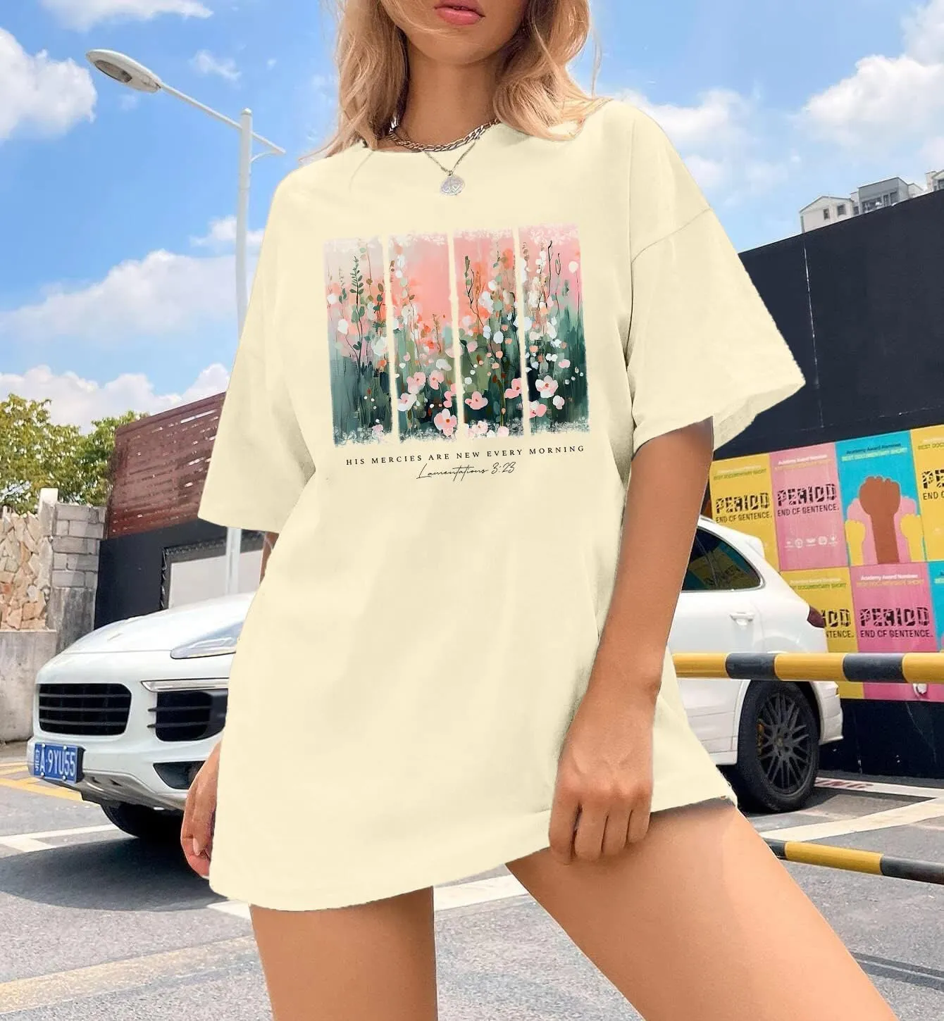 Christian Shirts for Women Faith Jesus Shirt Bible God Inspirational Tees Oversized Floral Graphic Religious Tops
