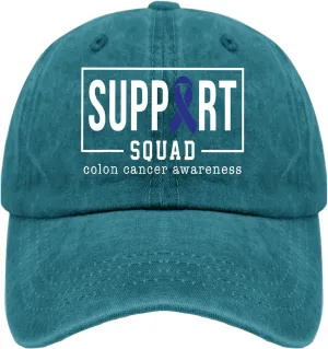 Colon Cancer Awareness Supporters Colorectal Cancer Mens Baseball Cap Low Profile Caps for Womens Pickleballb Hat Trendy