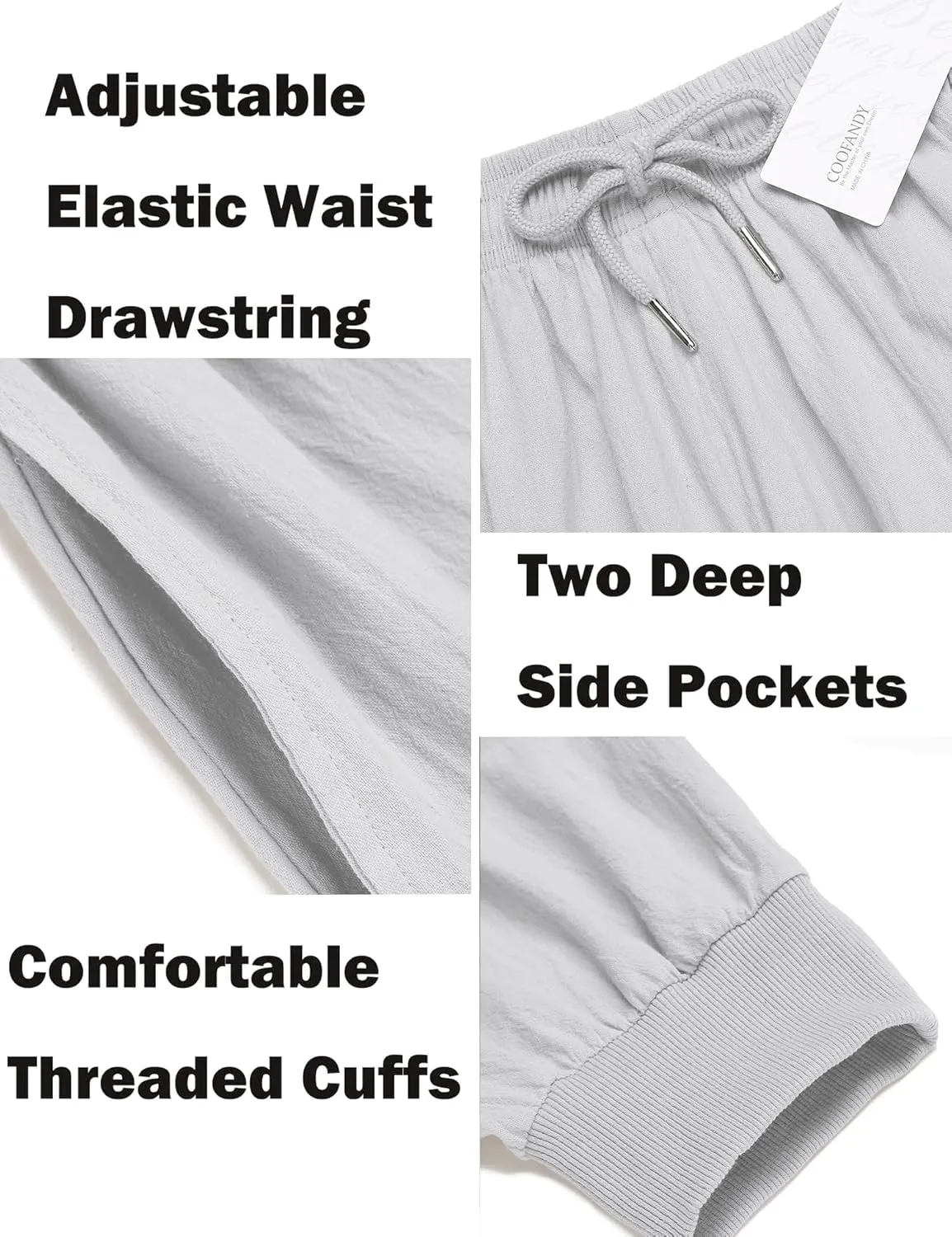 COOFANDY Men Hippie Harem Pants Baggy Linen Cotton Boho Yoga Pants Summer Beach Pants Casual Drop Crotch Trouser
