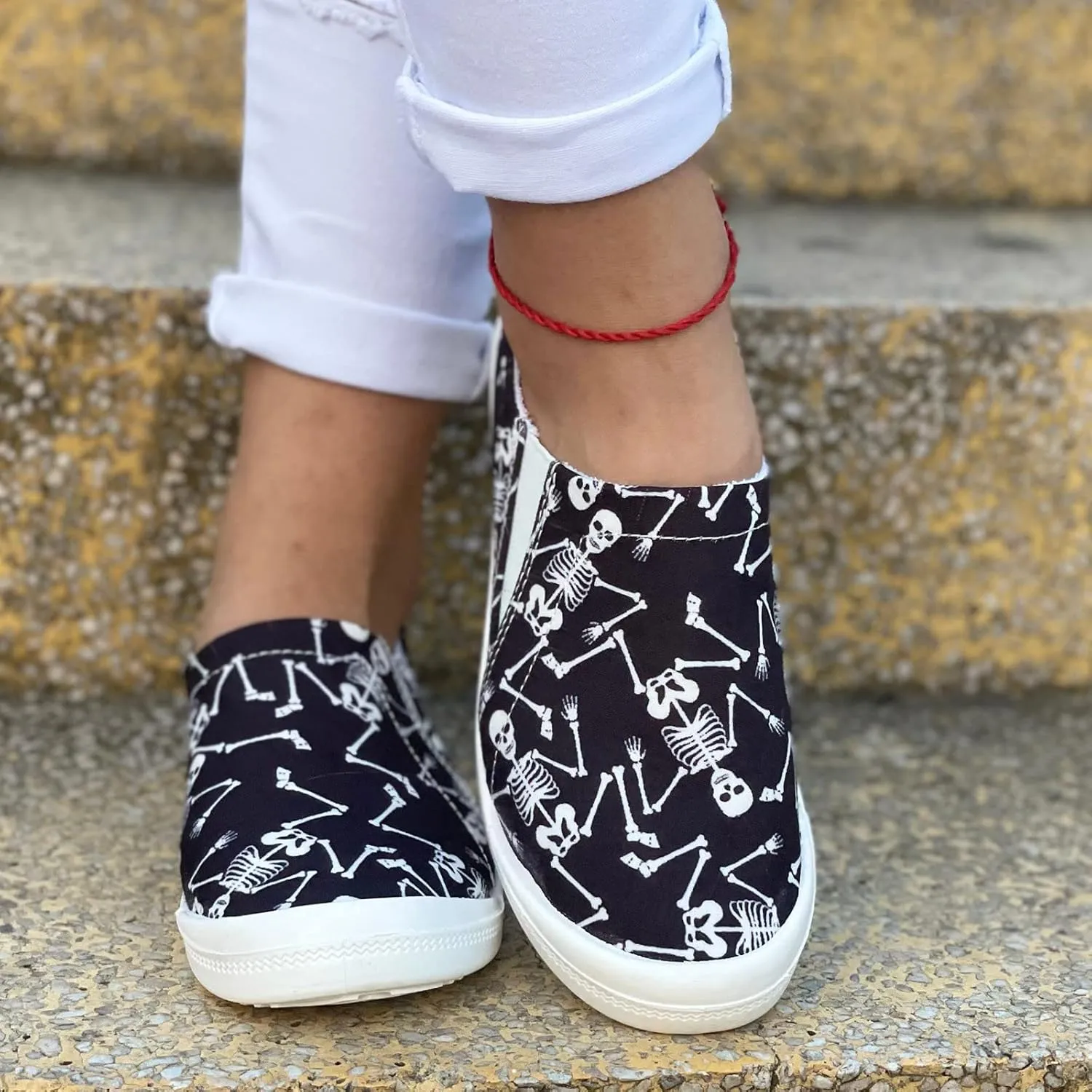Crzidha Halloween Shoes for Women,Womens Funny Canvas Pumpkin Sneakers Low Top Lace Up Halloween Print Sneakers Lightweight Stylish Pumpkin Flats Casual Party Slip On Loafers Cute Fall Print Shoes