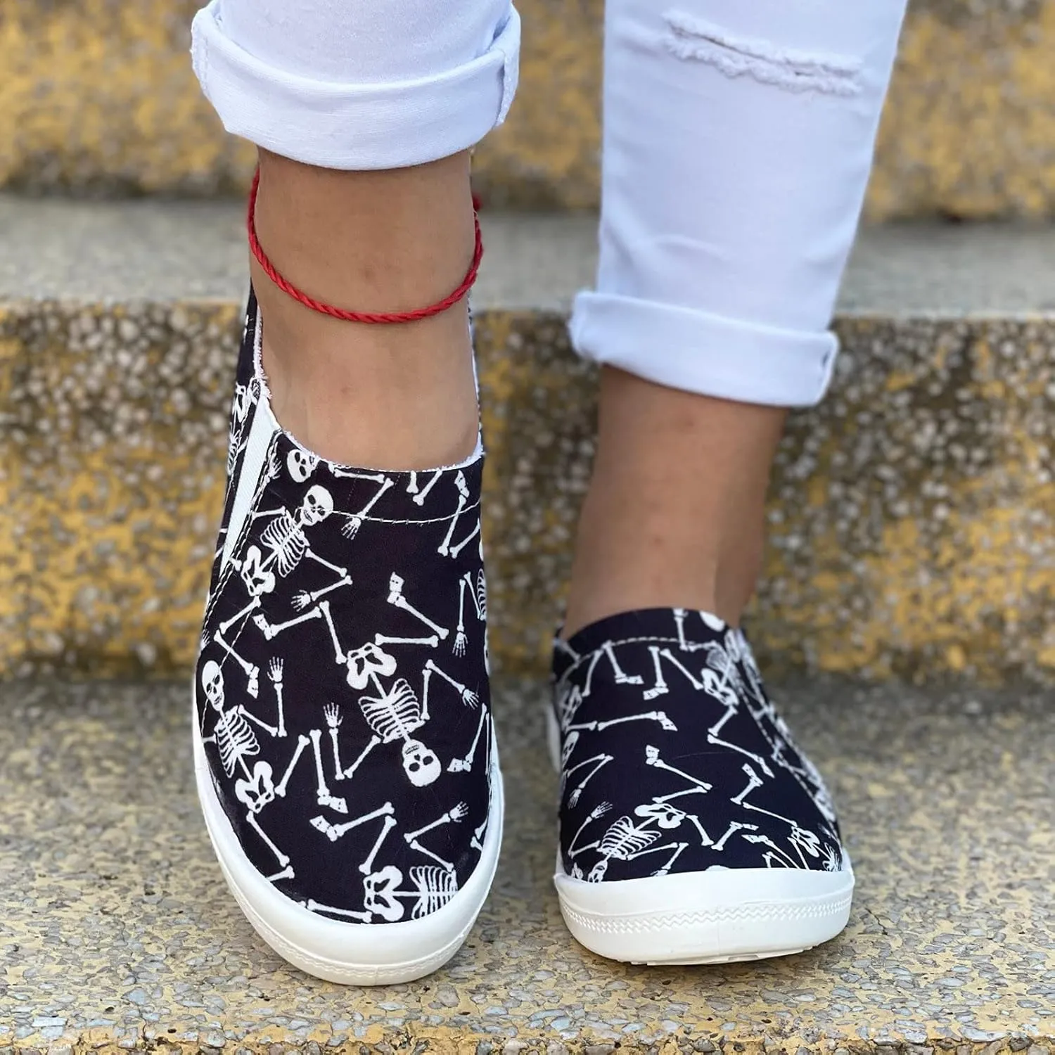 Crzidha Halloween Shoes for Women,Womens Funny Canvas Pumpkin Sneakers Low Top Lace Up Halloween Print Sneakers Lightweight Stylish Pumpkin Flats Casual Party Slip On Loafers Cute Fall Print Shoes