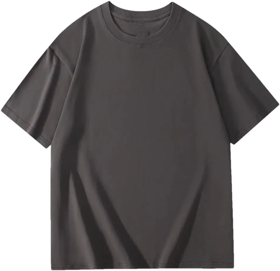 DBFBDTU Men T-Shirts Short Sleeve Cotton Tops Solid Soft Lightweight Tee Workwear Shirts for Men