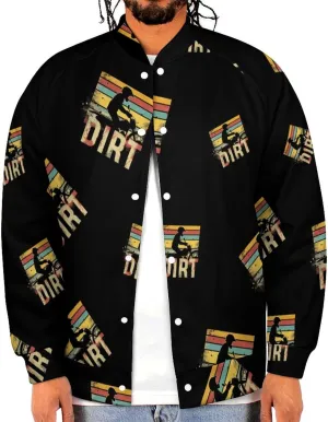 Dirt Bike Morocycle Men's Baseball Jackets Causal Sweatshirt Button Down Tops Long Sleeve Coat