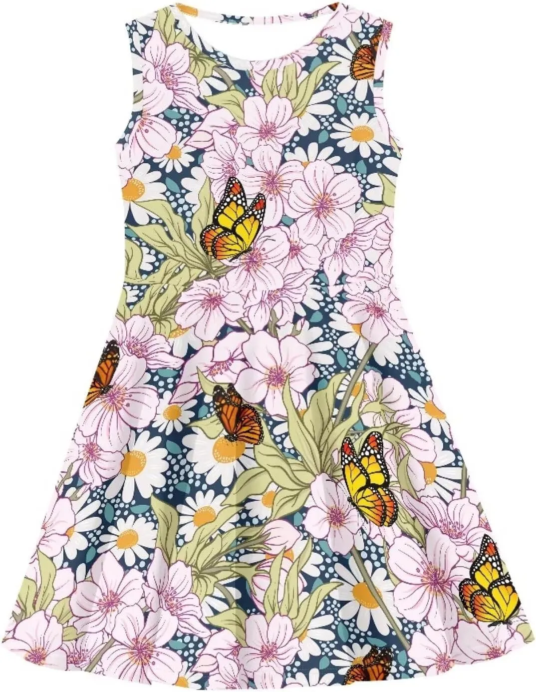 Dress for Girls Sweety Girl's Loose Summer Casual Dresses Holiday Midi Dress for 3-16 Years
