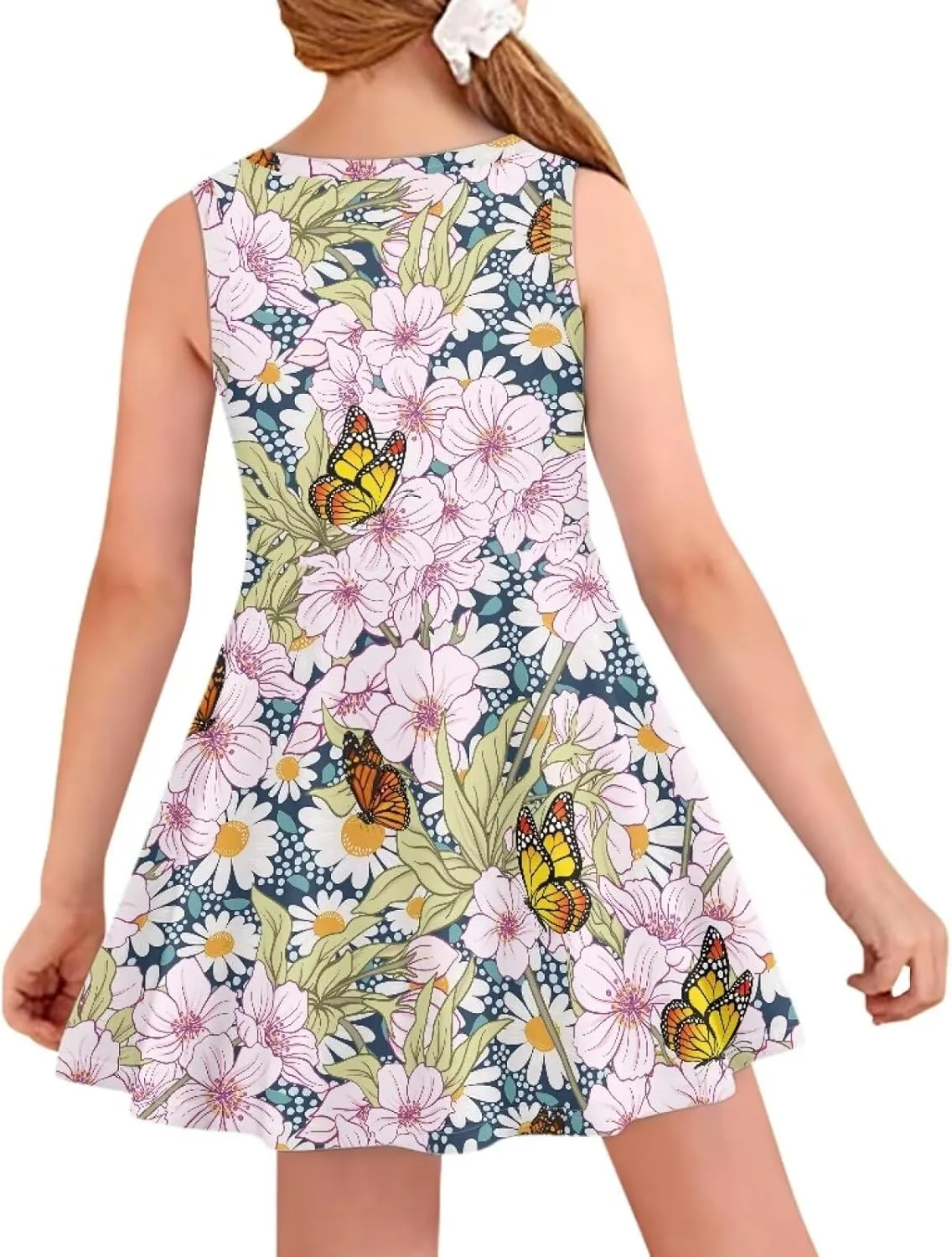 Dress for Girls Sweety Girl's Loose Summer Casual Dresses Holiday Midi Dress for 3-16 Years