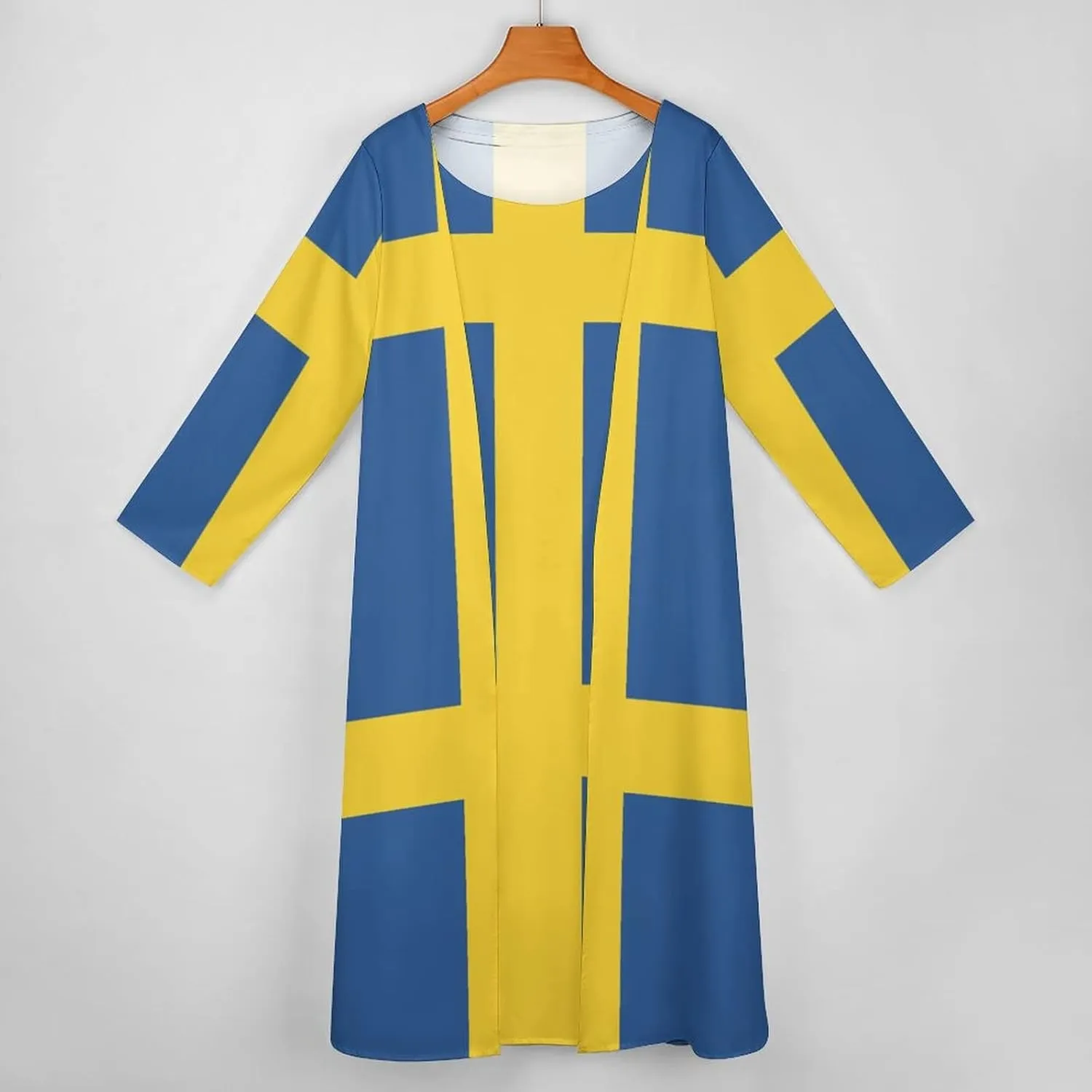 Dress Suit Skirts for Womens Summer Top Swedish Flag Casual V Neck Shift Dress XL