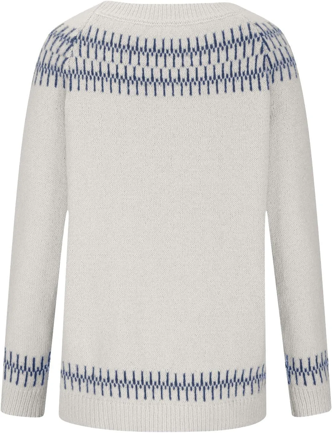 Fair Isle Sweater Women Plus Size Vintage Sweater Crewneck Long Sleeve Fair Isle Comfy Knited Pullover Sweater Tops