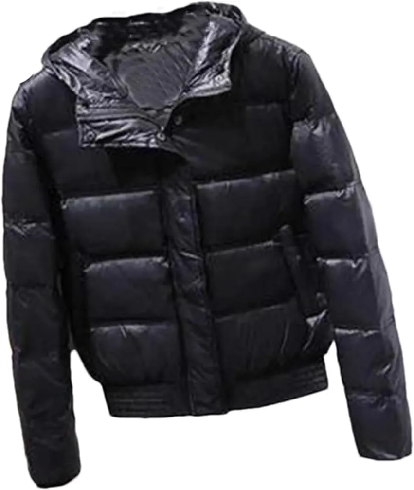 Fjnbbiot Winter Coat Women Hooded Short Warm Puffer Jacket Waterproof Female White Duck Down Parka