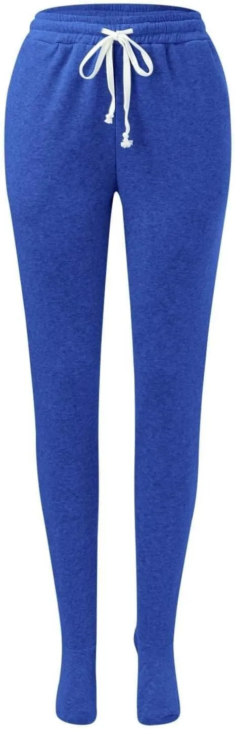 Fleece Footed Pajamas For Women Elastic High Waisted Footed Pajamas Comfy Casual Winter Warm Sleeepwear With Pockets