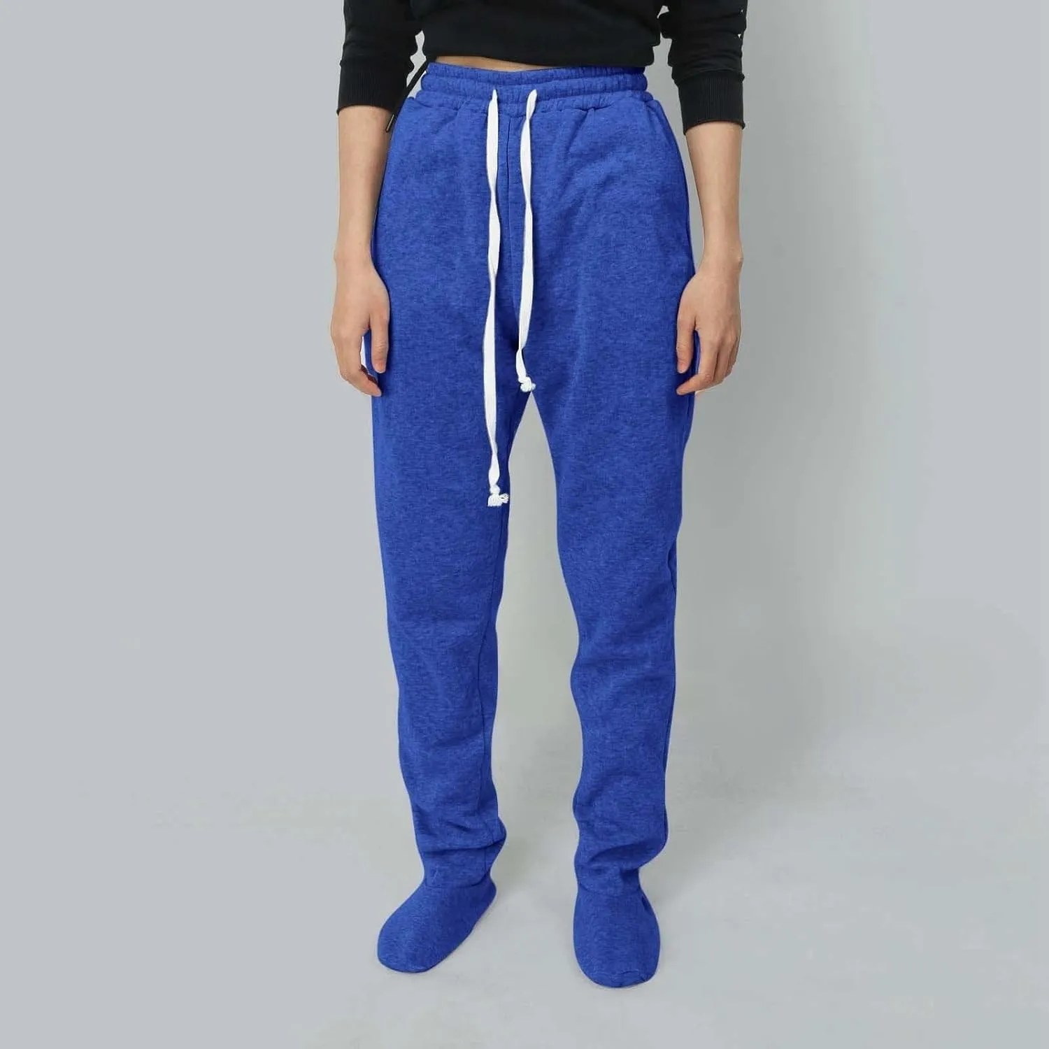 Fleece Footed Pajamas For Women Elastic High Waisted Footed Pajamas Comfy Casual Winter Warm Sleeepwear With Pockets