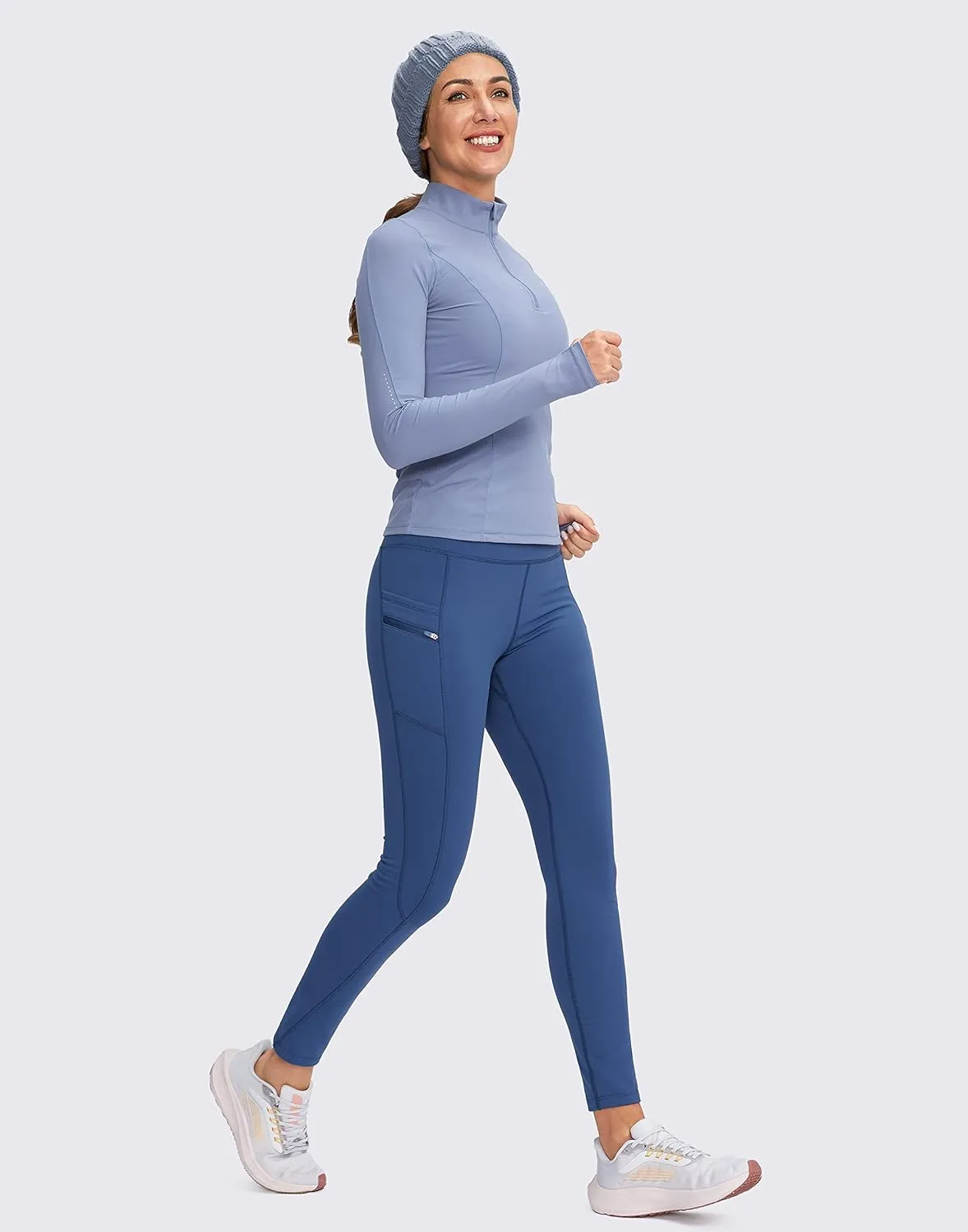 G Gradual Women's Fleece Lined Winter Leggings with Pockets Water Resistant High Waisted Thermal Warm Pants Running Hiking