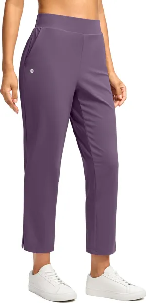 G Gradual Women's Pants Ankle 7/8 Golf Pants 3 Pockets Stretchy Petite Travel Pants Inner Drawstring for Work Business Casual