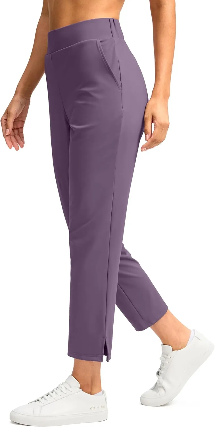G Gradual Women's Pants Ankle 7/8 Golf Pants 3 Pockets Stretchy Petite Travel Pants Inner Drawstring for Work Business Casual