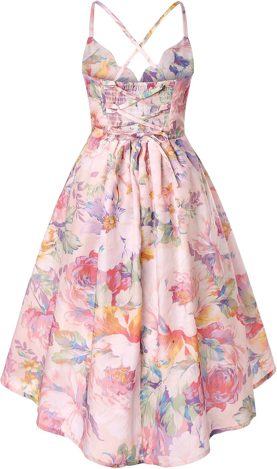 Girls Dress Toddler Girl Floral Print Dress Summer Knee Length Ruffle Halter Sleeveless Kids Casual Beach Tea Party Dresses