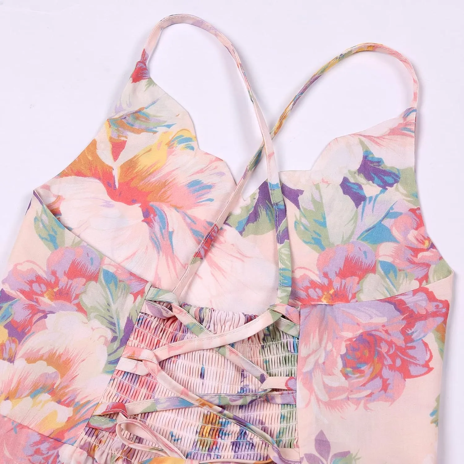 Girls Dress Toddler Girl Floral Print Dress Summer Knee Length Ruffle Halter Sleeveless Kids Casual Beach Tea Party Dresses