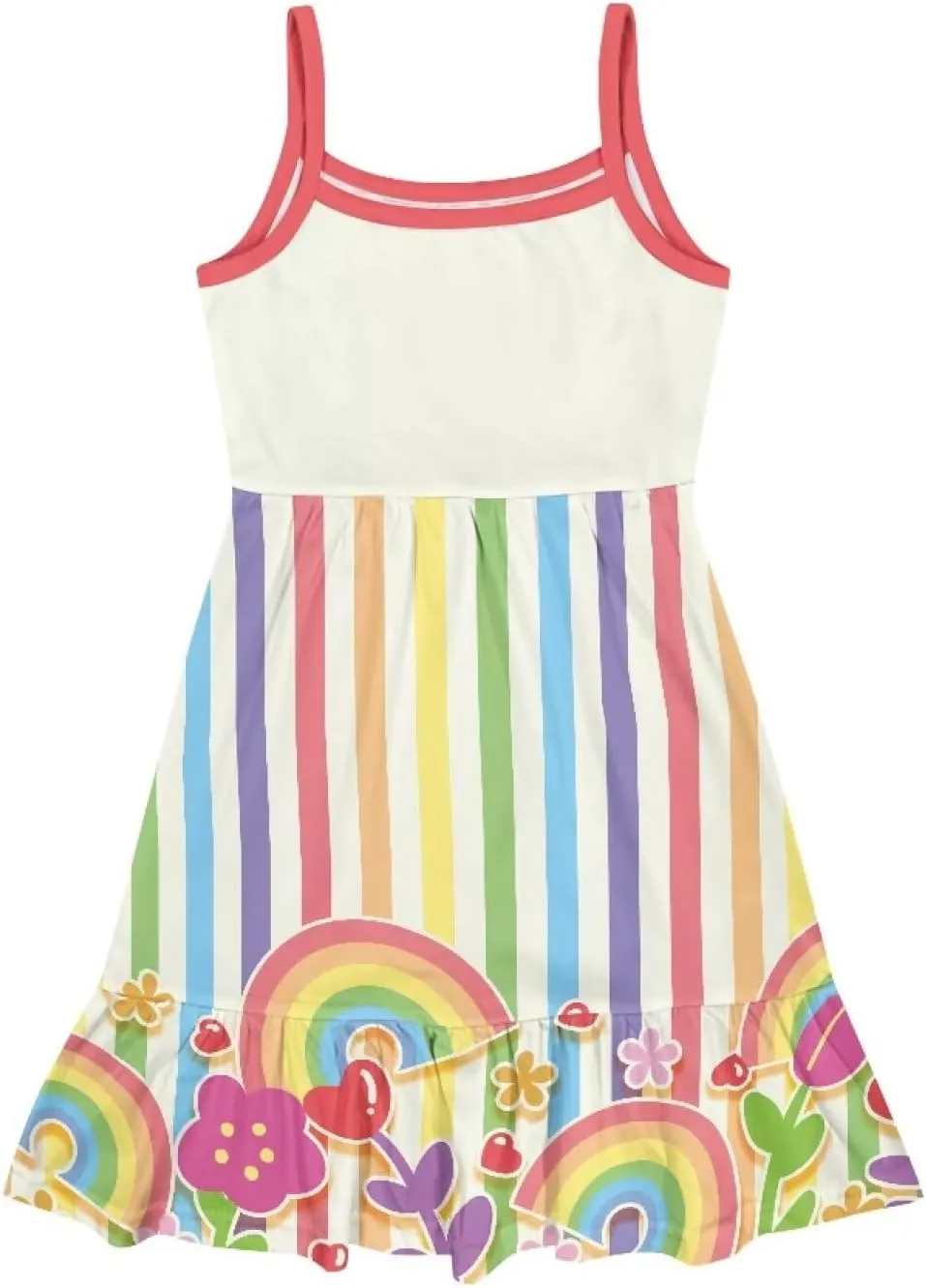 Girls Summer Dress 3-14 Y Kids Casual Spaghetti Strap Tiered Midi Dresses Cute Twirly Skater Party Sundress