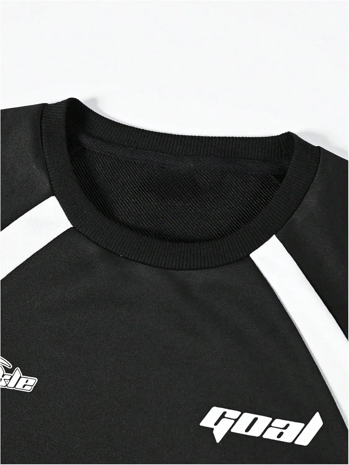 GORGLITTER Men's Star Graphic Raglan Sleeve Sweatshirt Crew Neck Long Sleeve Casual Pullover Top