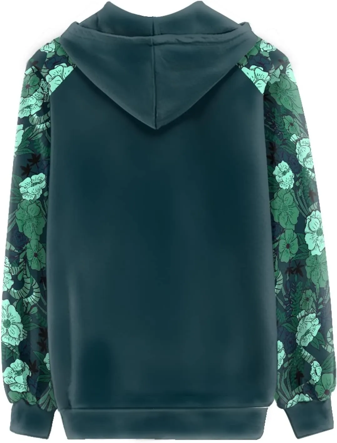 Irisjudy Aztec Ethnic Women Hooded Sweatshirt Flowers Zip up Hoodies Plus Size Hawaii Island Drawstring Hooded Pullover