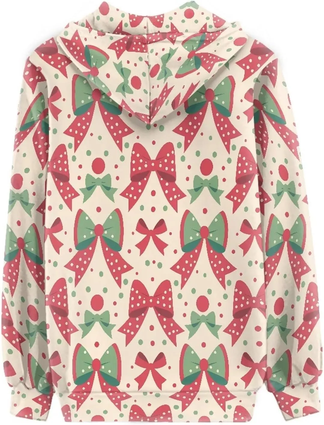 Irisjudy Christmas Bow Hoodies for Women Dancing Skeleton Zip Sweatshirts Casual Hooded Fall Harvest Pumpkin Pullover Tops
