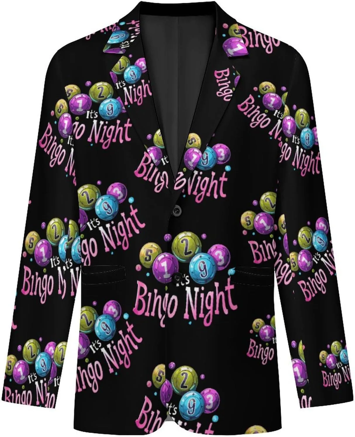 It's Bingo Night Men's Blazers Jacket Slim Fit Business Sport Coat Two Buttons Casual Suit Jacket for Work Party