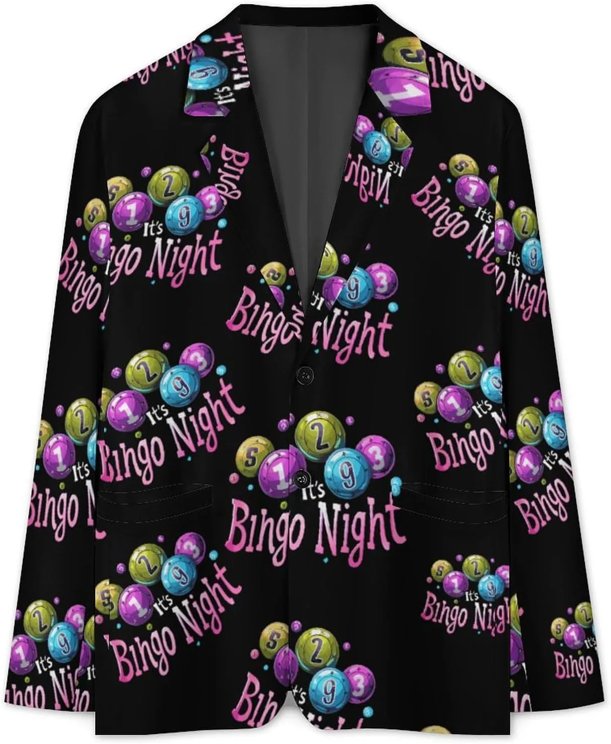 It's Bingo Night Men's Blazers Jacket Slim Fit Business Sport Coat Two Buttons Casual Suit Jacket for Work Party