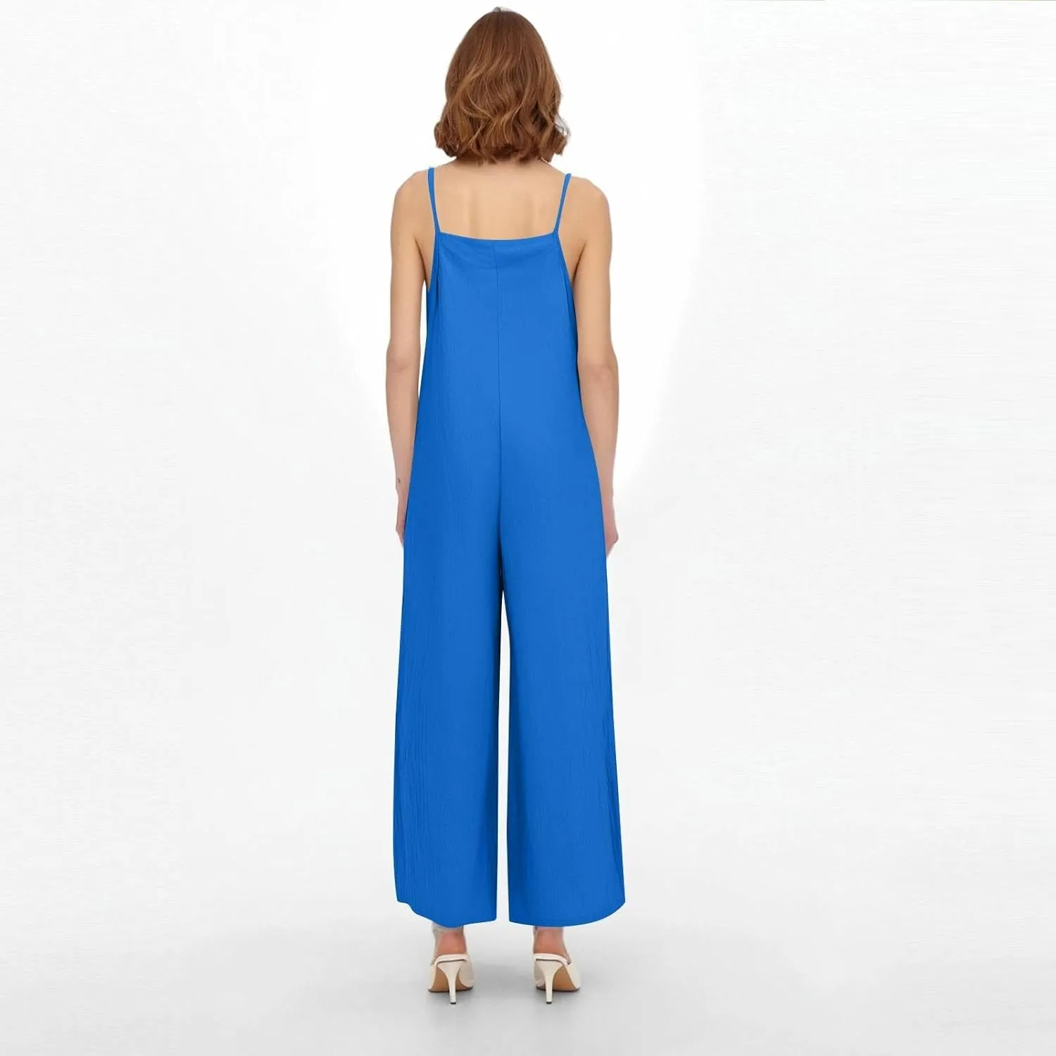 Jumpsuits for Women 2025 Casual Summer Overalls Sleeveless Strap Wide Leg Romper Trendy Beach Vacation Jumpers