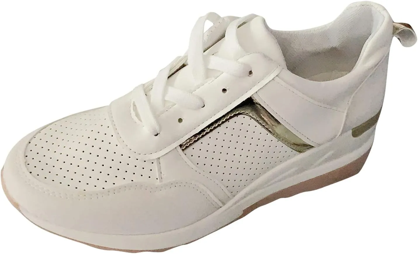 Kamendita Women's Walking Shoes,Women Lace-up Wedge Slip-Ons Canvas Shoes Loafers Shoes Casual Athletic Running Sneakers