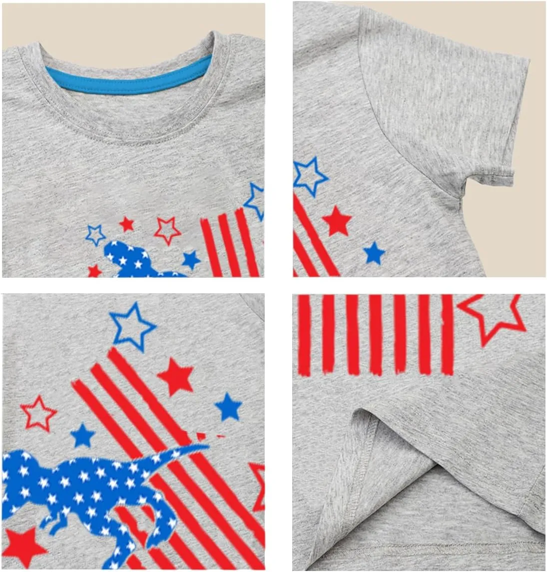 Kid 4th of July T-Shirts Boys Girls American Flag Shirt Patriotic Top Short Sleeve Tees 4-12 Years