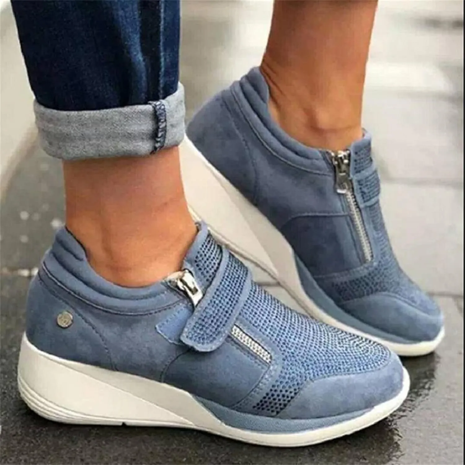 Ladmiple Sneakers For Women Walking Shoes Wide Width Glitter Shoes Slip On Casual Dressy Summer Fashion Flats Loafers