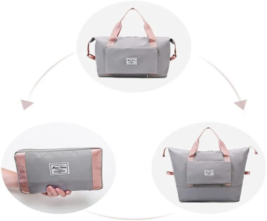 LAPRBY Gym Bag for Women Men Travel Duffel Bags Weekender Bags for Women Drybag Waterproof Bag High-capacity and Shoe Bag (Grey)