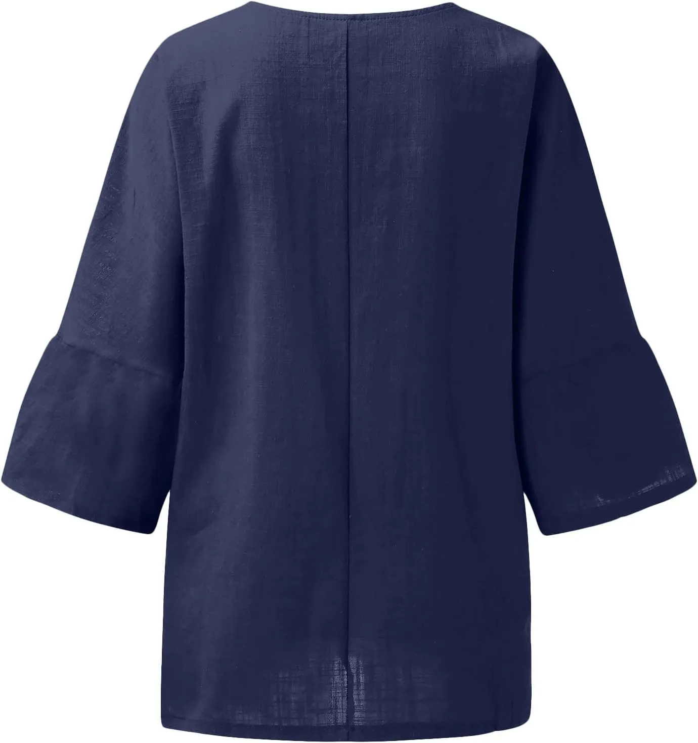 Linen Shirts for Women Plus Size 3/4 Length Sleeve Tops Casual Loose Fit Round Neck Tees 2025 Summer Fashion Blouse