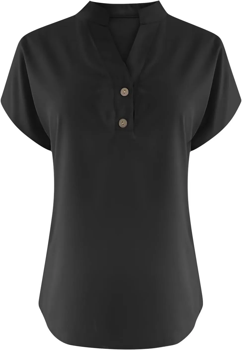 Linen Shirts for Women V Neck Button Down Short Sleeve Work Summer Tops Casual Plus Size Vacation Blouse