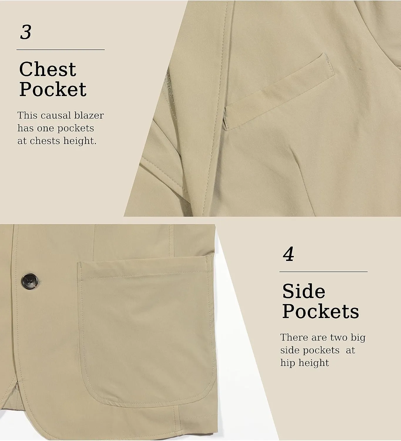 Little Donkey Andy Men's Casual Suit Blazer Jackets Slim Fit Business Lightweight Two Button Sport Coat